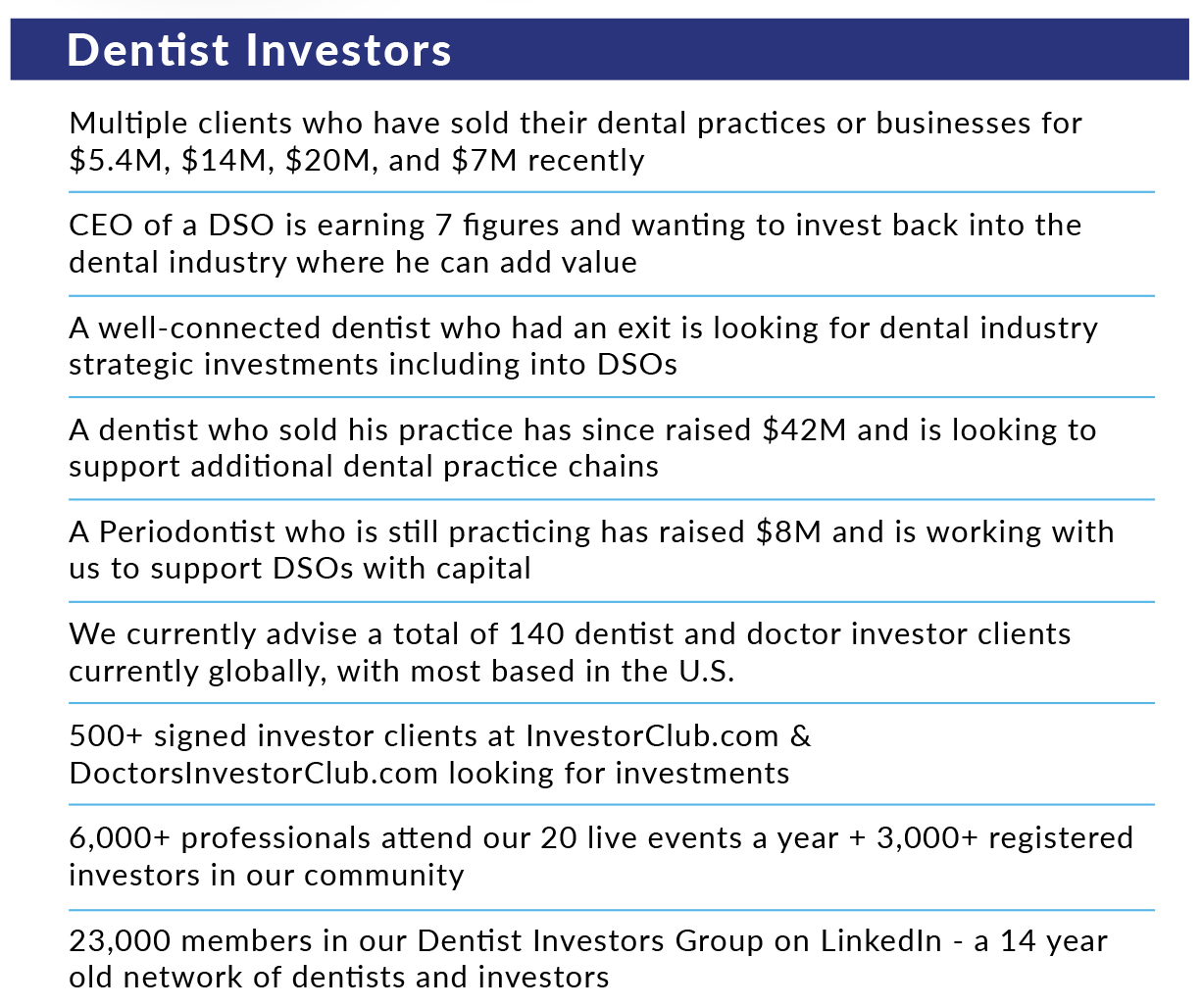 Private Investor Funding
